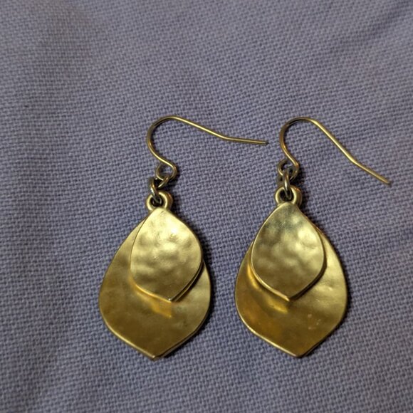 Vintage Ralph Lauren Gold-tone Dangly Earrings - Picture 1 of 4
